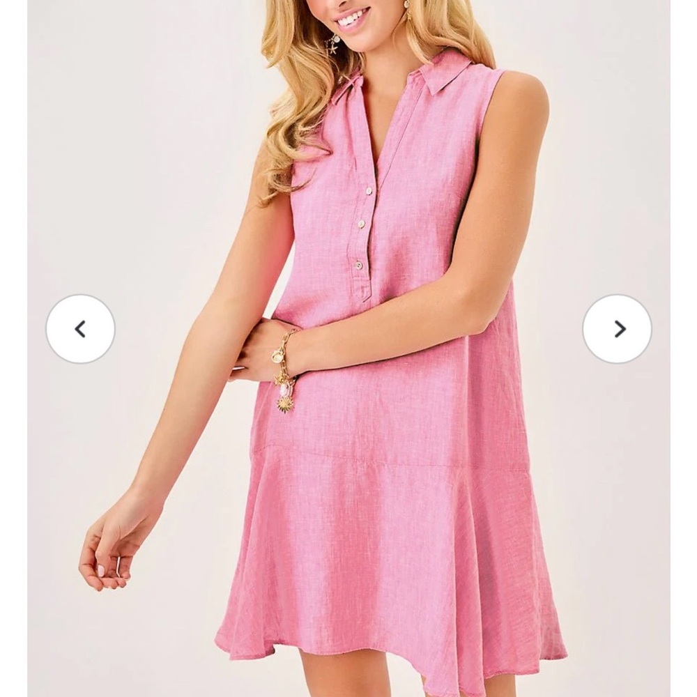Lilly Pulitzer Pink Sleeveless Collared Mini Dress